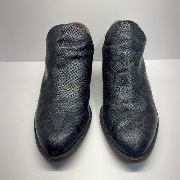 Lucky‎ Brand Snakeskin Blue/Black Fausst Leather Booties Women's 9 - Picture 3 of 7